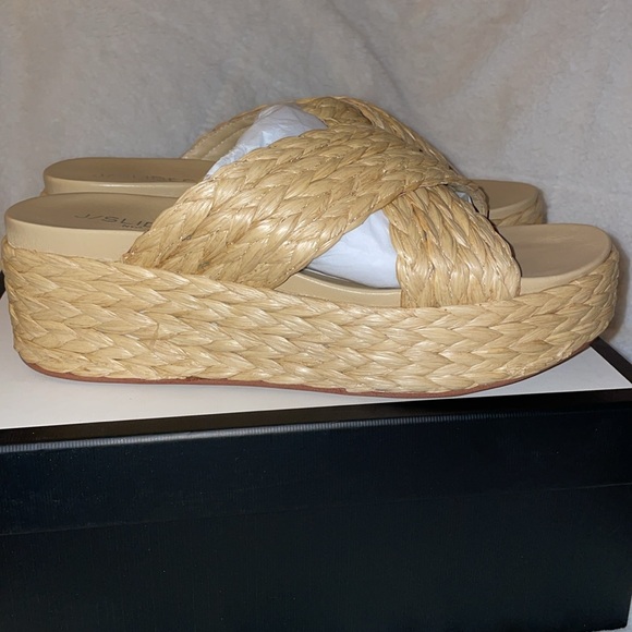 NWT J/SLIDES QUIVER Natural Raffia Sandal - Picture 9 of 15